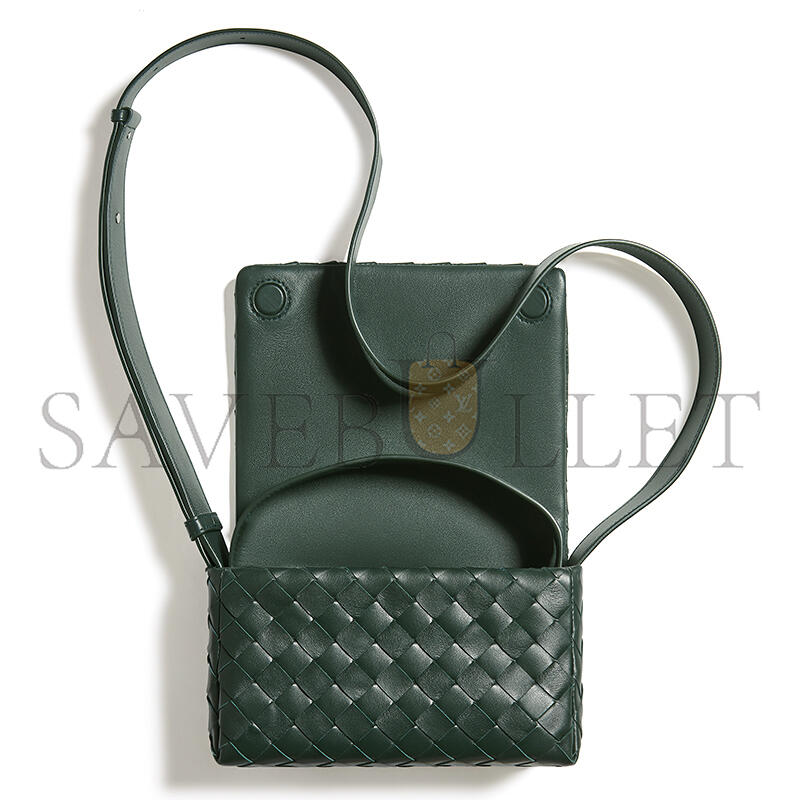 BOTTEGA VENETA INTRECCIATO MINI BAG WITH FLAP 857931V2HL03123 (20*12*6.5cm)